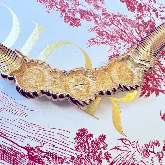 DIOR “Opulent Trinity” Choker Gold Plated Necklace by Christian Dior Authentic - Picture 8 of 15